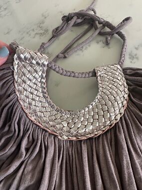 Halter Neck Ruched Tank Top - Taupe